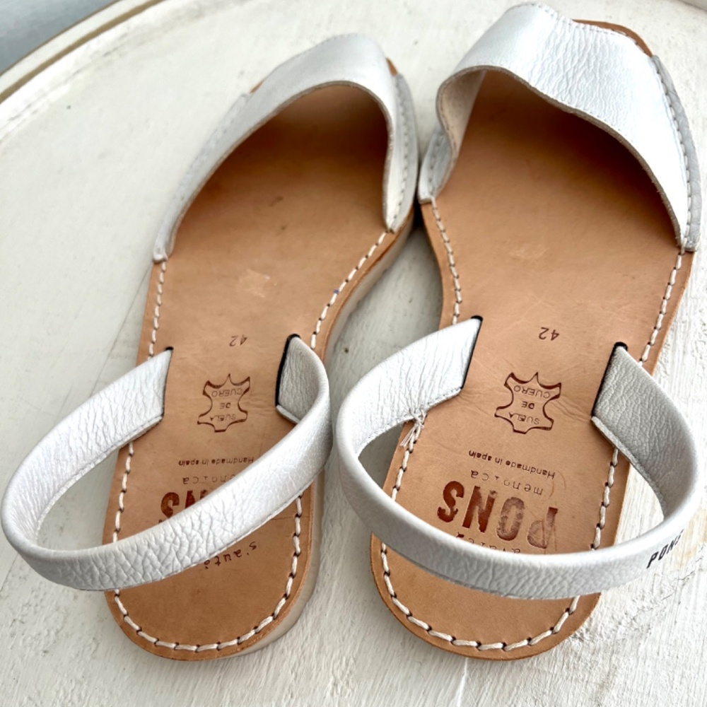 PONS Avarca Classic Leather Sandals in Metallic Bone, Off White - 42/ U.S. 12 - Picture 3 of 11